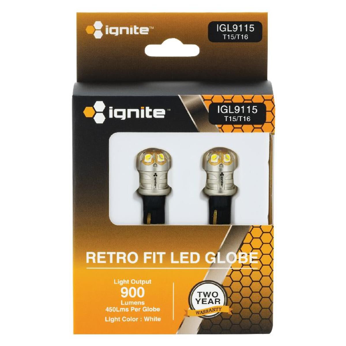 PKT 2 LED SIGNALLING GLOBE12/24v T15 WEDGE BASE WHITE900 LUMENS, , scaau_hi-res