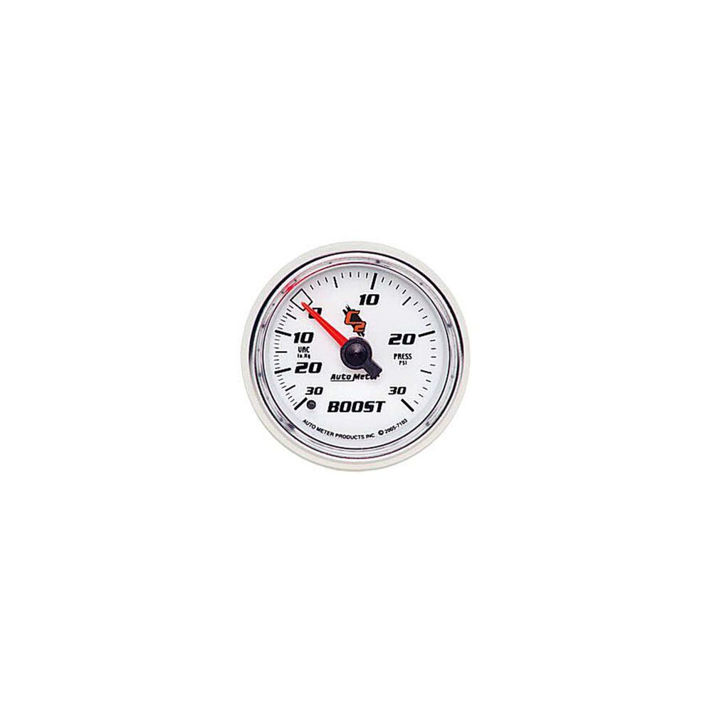 Autometer C2 Series Boost/Vacuum Gauge Mechanical 10 Feet, 30 inHg/30