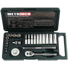 METRINCH SOCKET SET 1/4IN DRIVE 24 PIECE, , scaau_hi-res