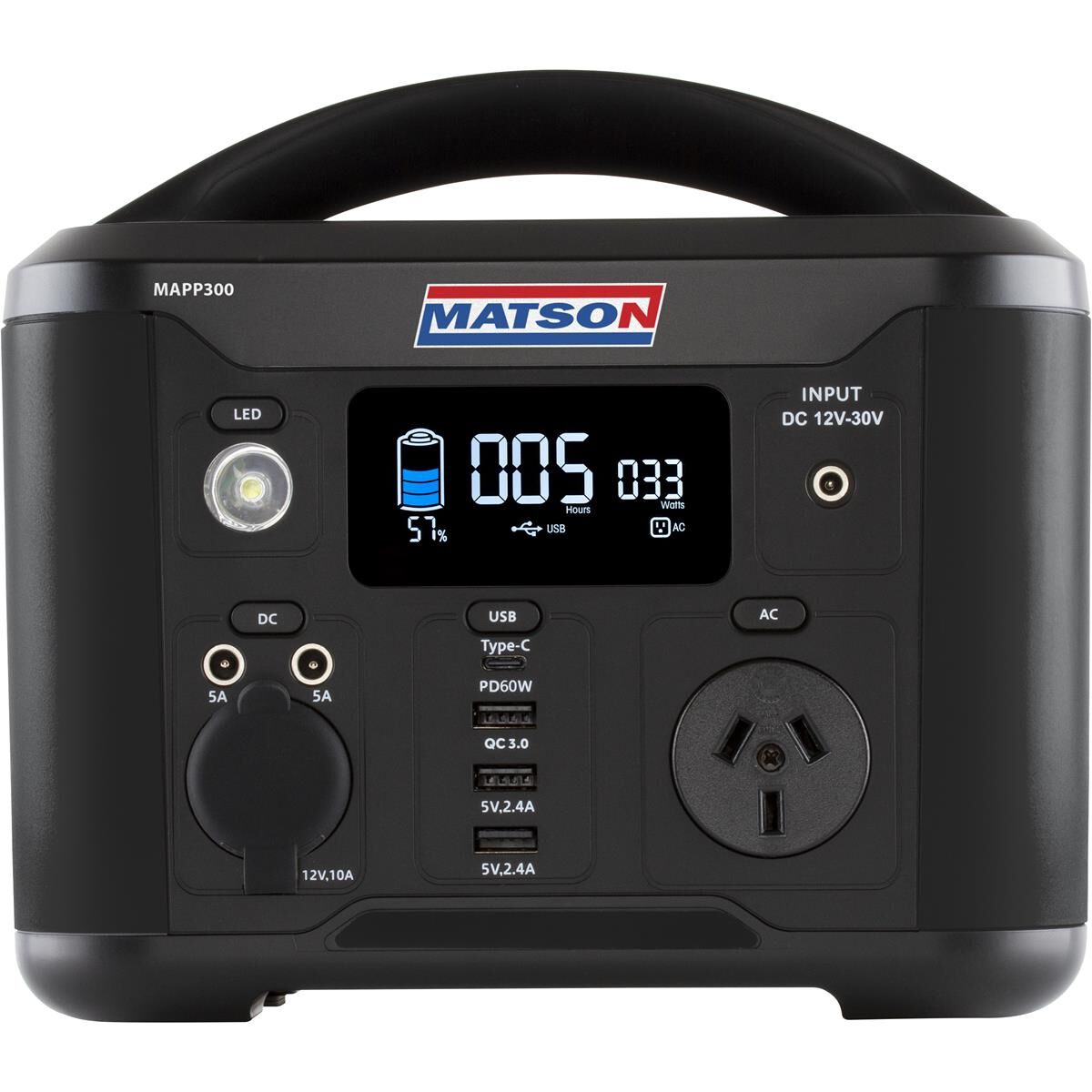 LITHIUM PORTABLE POWER STATION 300W MATS, , scaau_hi-res