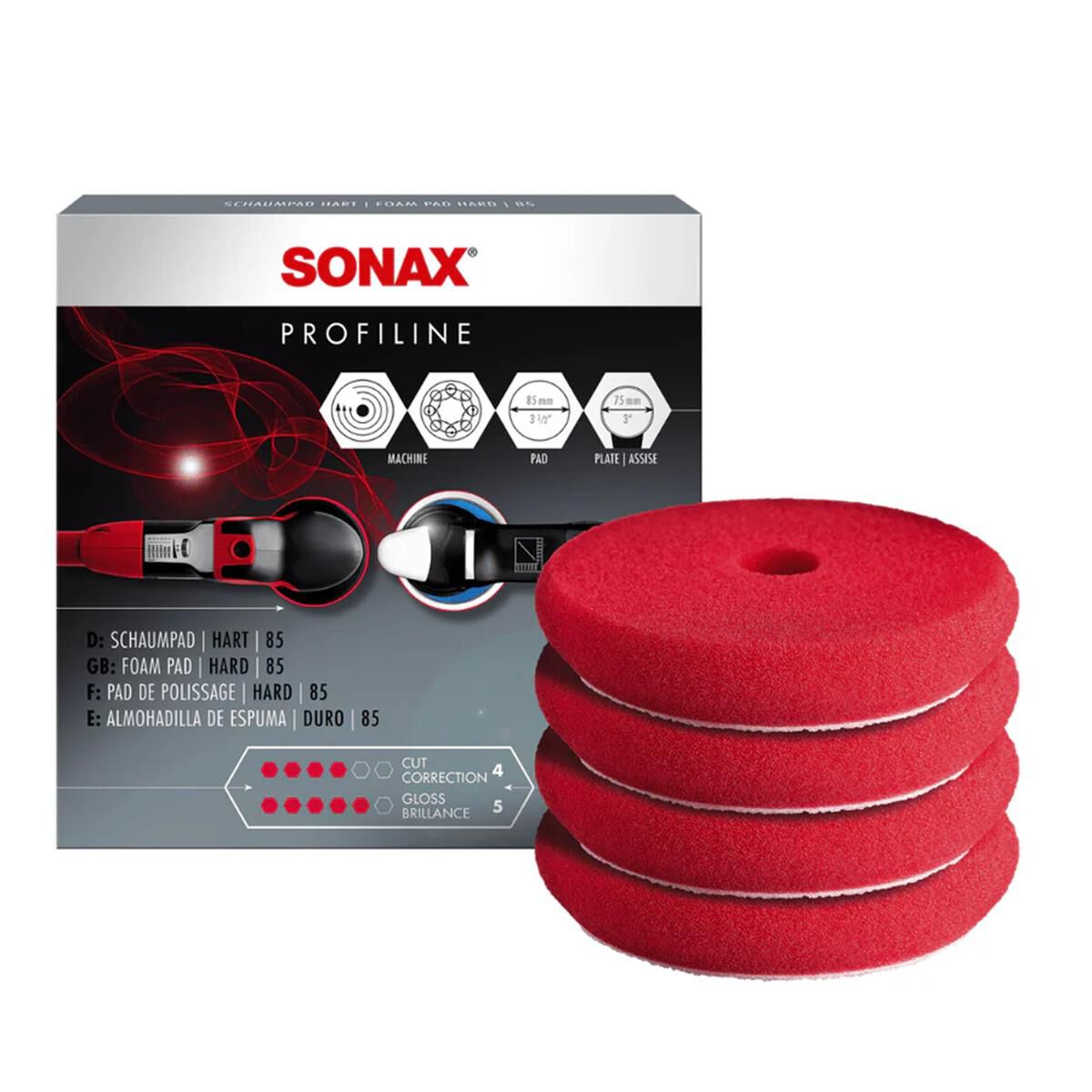 FOAM PAD HARD 85 (4 PCS.) (RED) 85 MM ( ~ 3 INCH), , scaau_hi-res