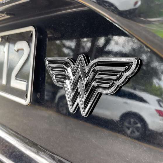 DC WONDER WOMAN 3D CAR EMBLEM (BLACK AND CHROME), , scaau_hi-res