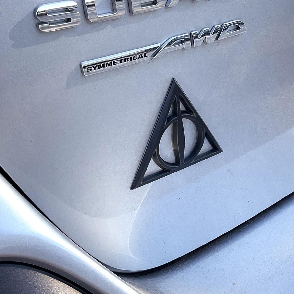 HARRY POTTER DEATHLY HALLOWS 3D CAR EMBLEM (MATT BLACK), , scaau_hi-res