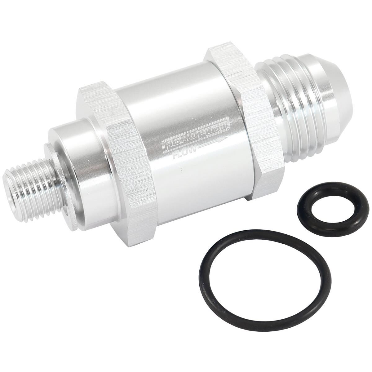 M10 X 1.0MM X -8AN CHECK VALVESILVER MALE TO MALE BOSCH PUMP, , scaau_hi-res