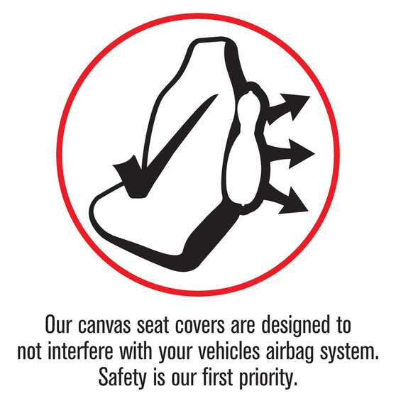 TRADIES CANVAS READY MADE SEAT COVERS - REAR, BLACK, SUITS FORD RANGER, , scaau_hi-res
