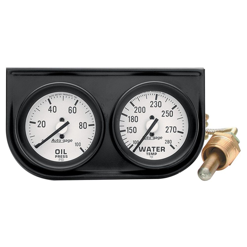 Autometer Auto gage Gauge Console Oil/Water(Black Console 2 1/16 Inch
