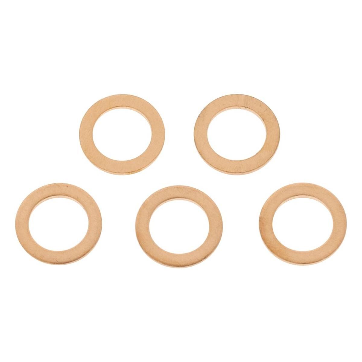 Pkt 5 SUMP PLUG WASHERS SOLID COPPER UNIVERSAL 12mm X 18mm X 1.5mm, , scaau_hi-res
