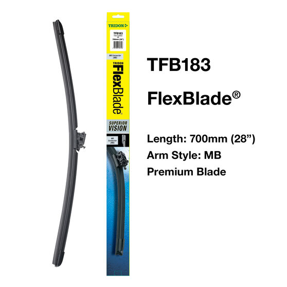 Tridon Flex Blade Single Wiper 28 Inch, TFB183 Supercheap Auto