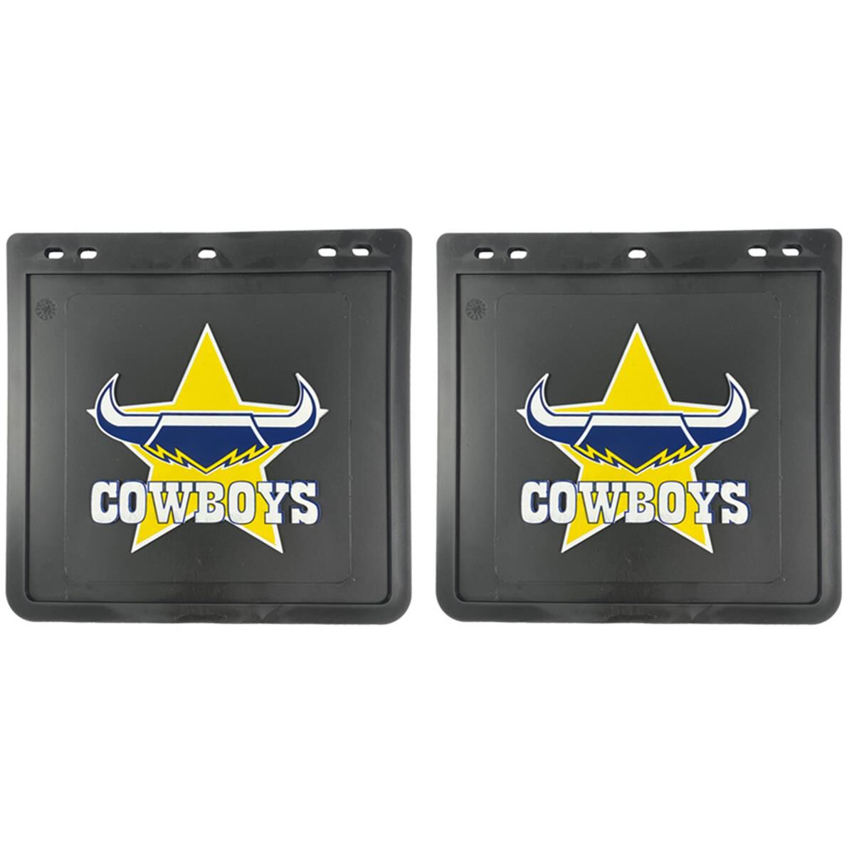 280MM DROP X 300MM WIDTH BLACK MONO MUDFLAP  - COWBOYS, , scaau_hi-res