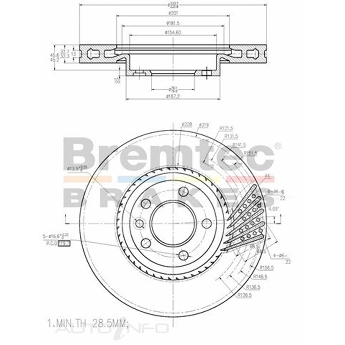 Bremtec Euro-Line Brake Rotor - Single, BDR17050EL | Supercheap Auto