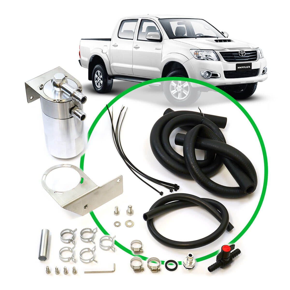 OIL CATCH TANK FULL KIT SUIT HILUX KUN 3.0L 2005 - 2015, , scaau_hi-res