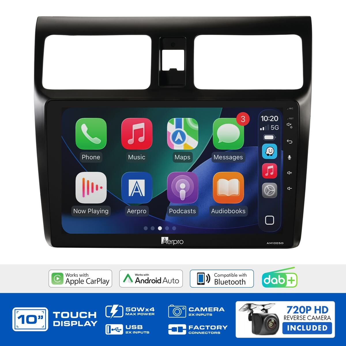 AERPRO 10" MULTIMEDIA RECEIVER HEAD UNIT KIT TO SUIT SUZUKI SWIFT (2005-2010) - AMDSZ1, , scaau_hi-res