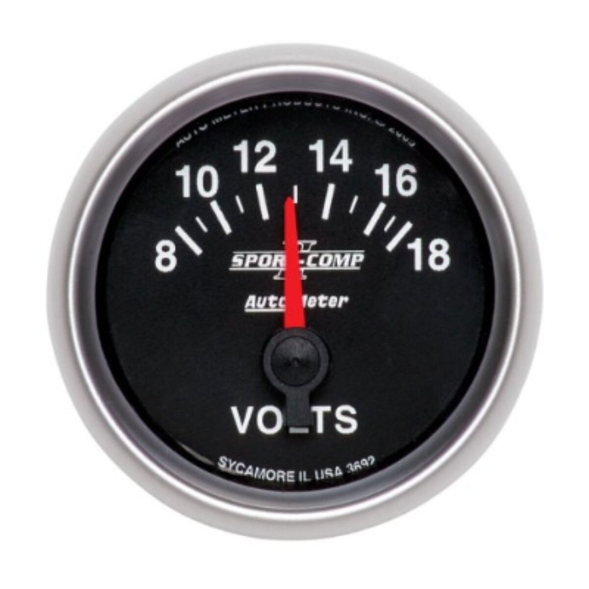 Autometer II Voltmeter Short Sweep 2 1/16 Inch, 8 18V