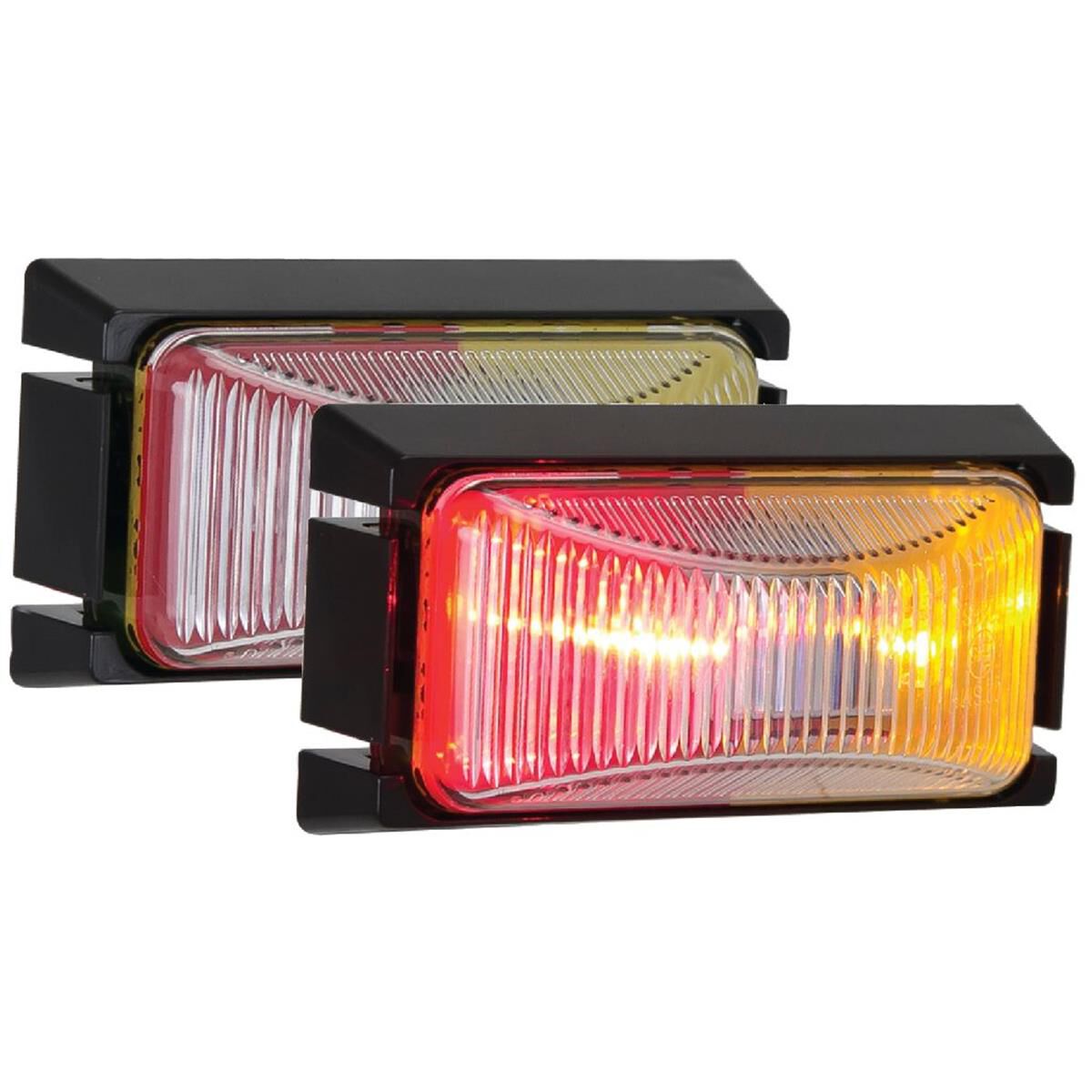 LED SIDE MARKER LAMP RED/AMBER 12/24V BLACK BASE 74 x 38 x 26mm, , scaau_hi-res