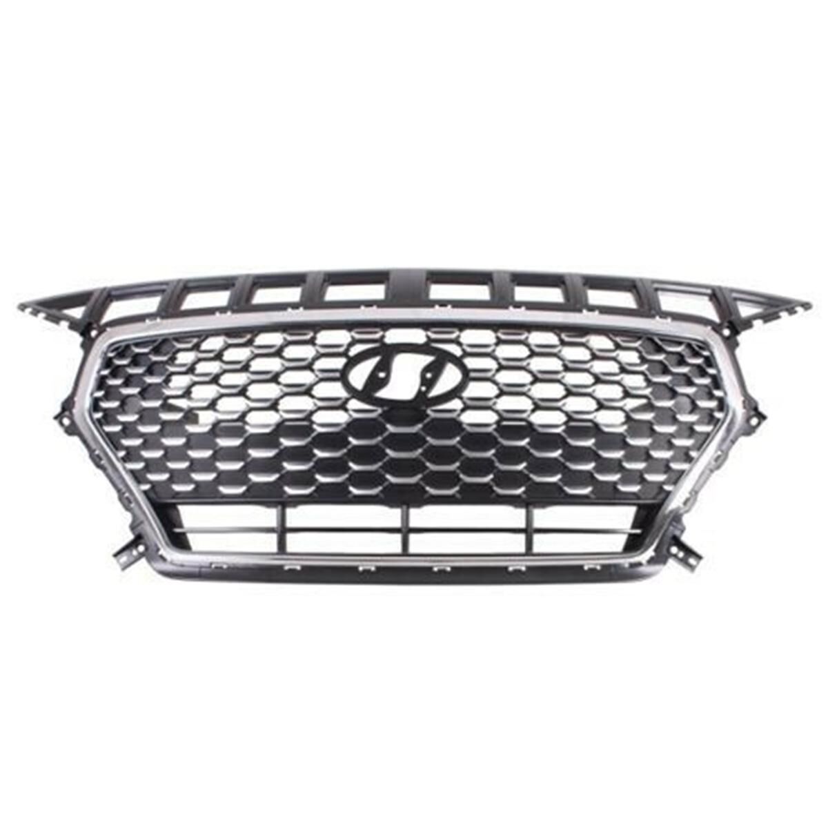 I30 PD 3/17-7/20 FRONT BAR INSERT(OR CALLED GRILLE) BLACK (+CHROMED FRAME -SENSOR HOLE -PRECRASH SYSTEM) (VIM:KMH) (KOREA BUILD) (NOT FOR N LINE), , scaau_hi-res