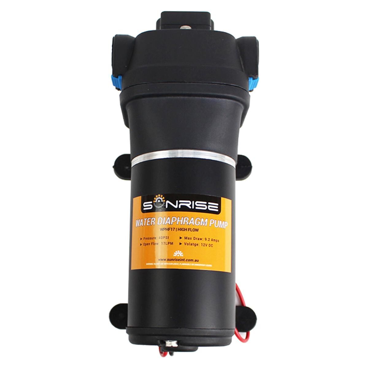 Sunrise Self Priming Water Pump Diaphragm 17LPM 40PSI 12V, , scaau_hi-res