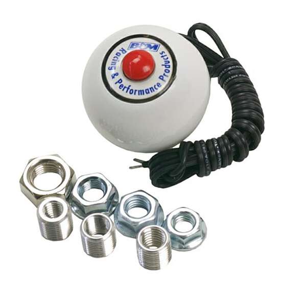 B&M UNIV.SHIFTER KNOB W/BUTTON (WHITE)FOR TRANS BRAKE ETC, , scaau_hi-res
