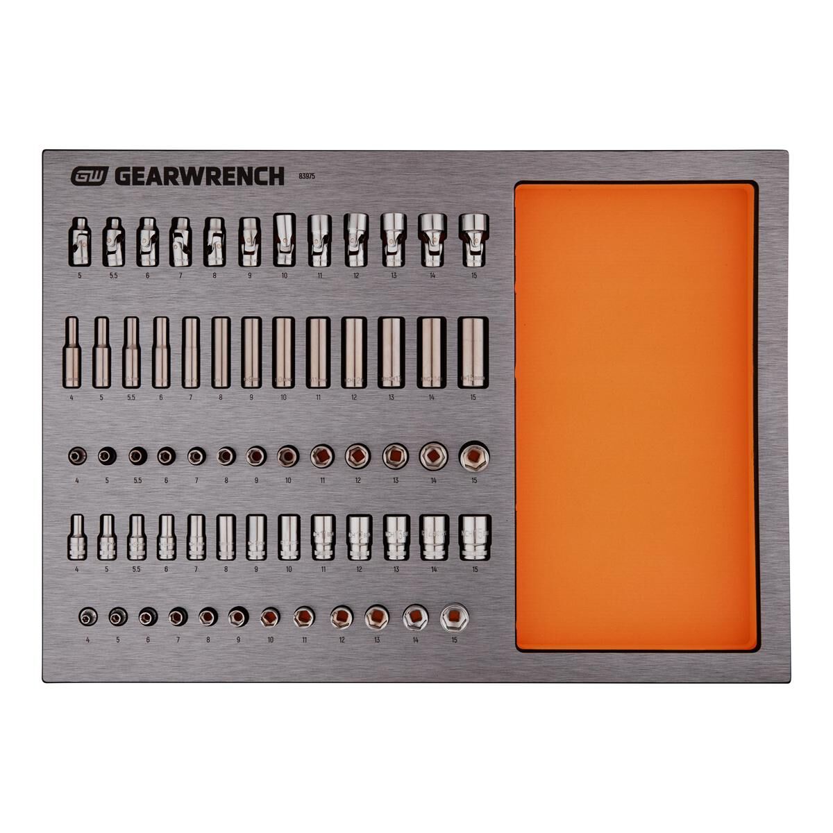 63 PIECE 1/4" DRIVE SOCKET METRIC EVA TRAY SET, , scaau_hi-res