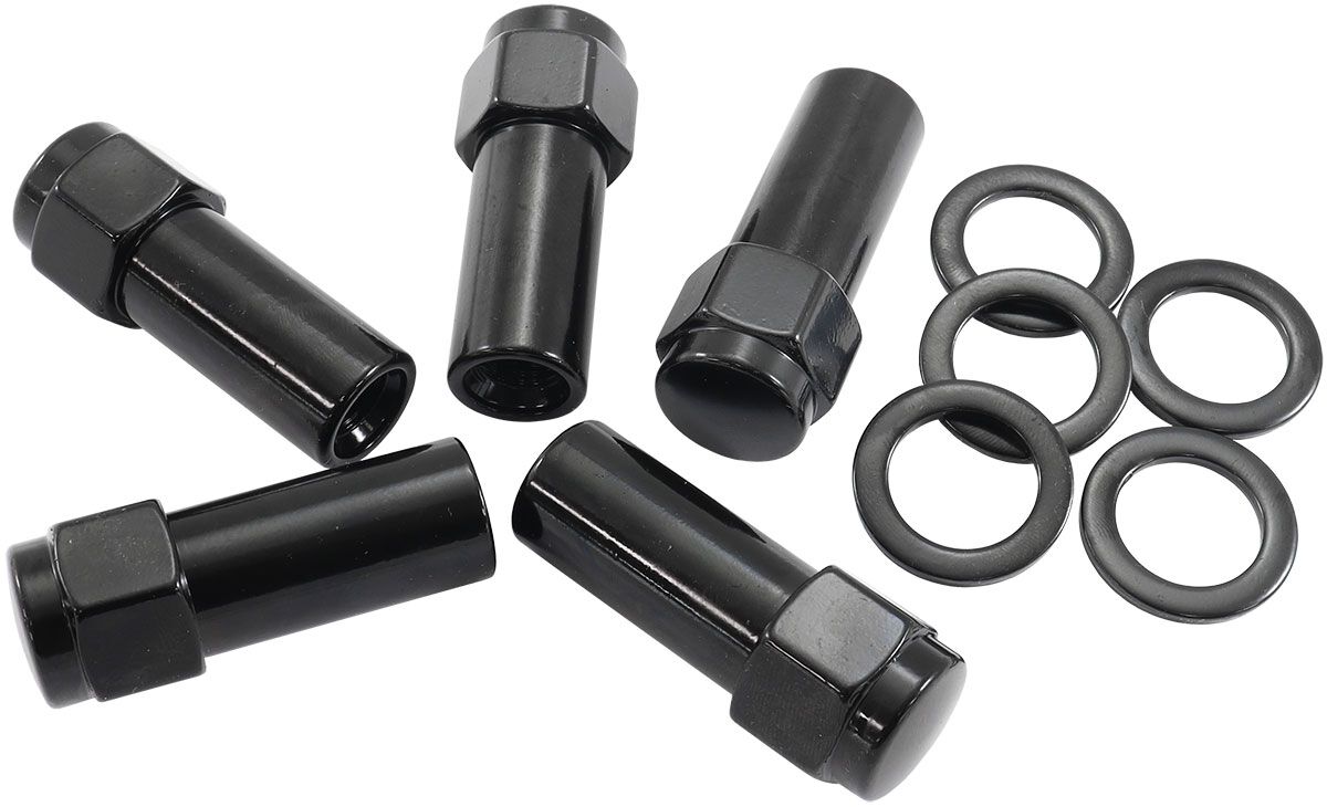 M12 X 1.25MM 1.38" SHANK CLOSED WHEEL NUTS BLACK (5), , scaau_hi-res