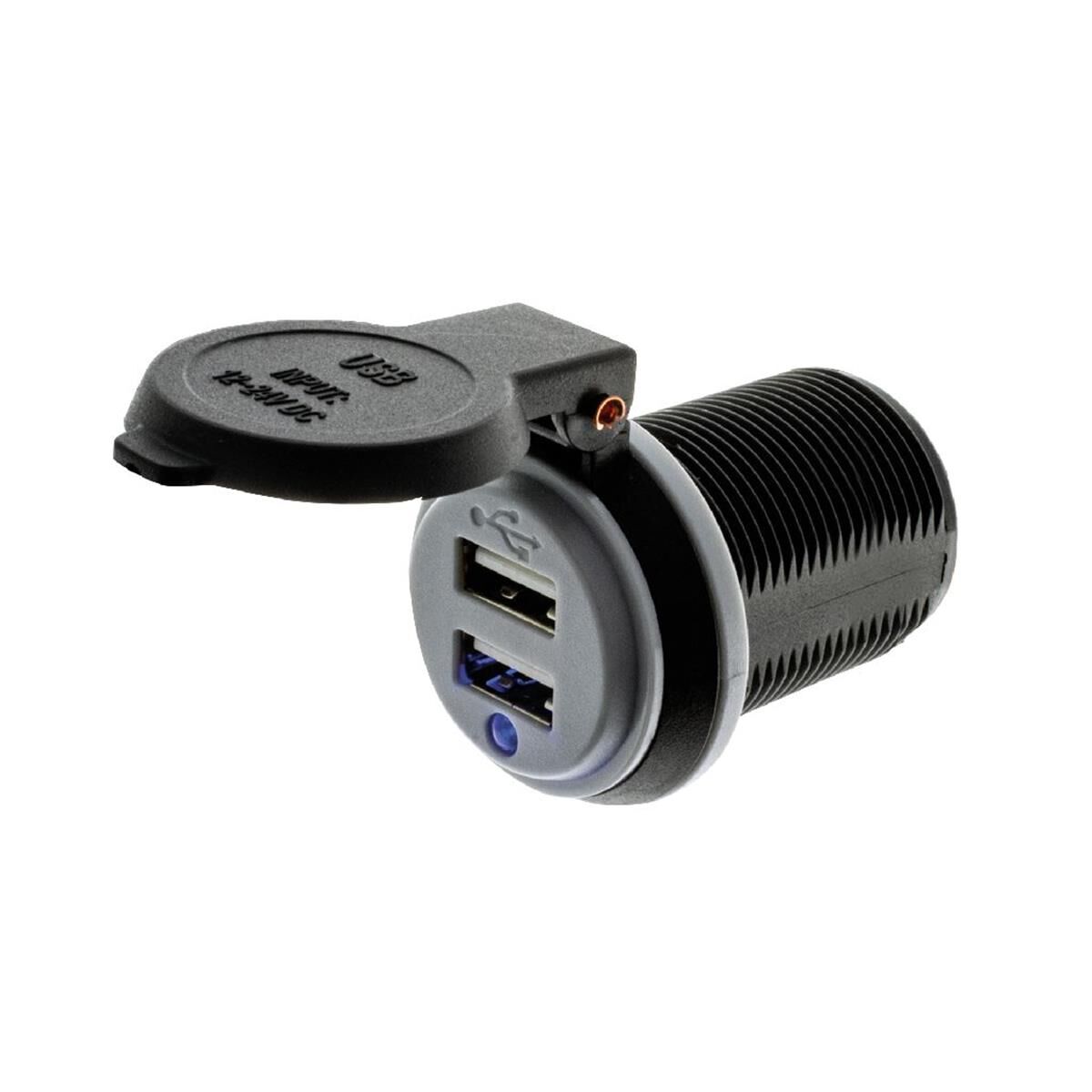 Hulk 4X4 Dual Usb Socket 2.4A Each Port Total 4.8A Plastic Cap Blu Led