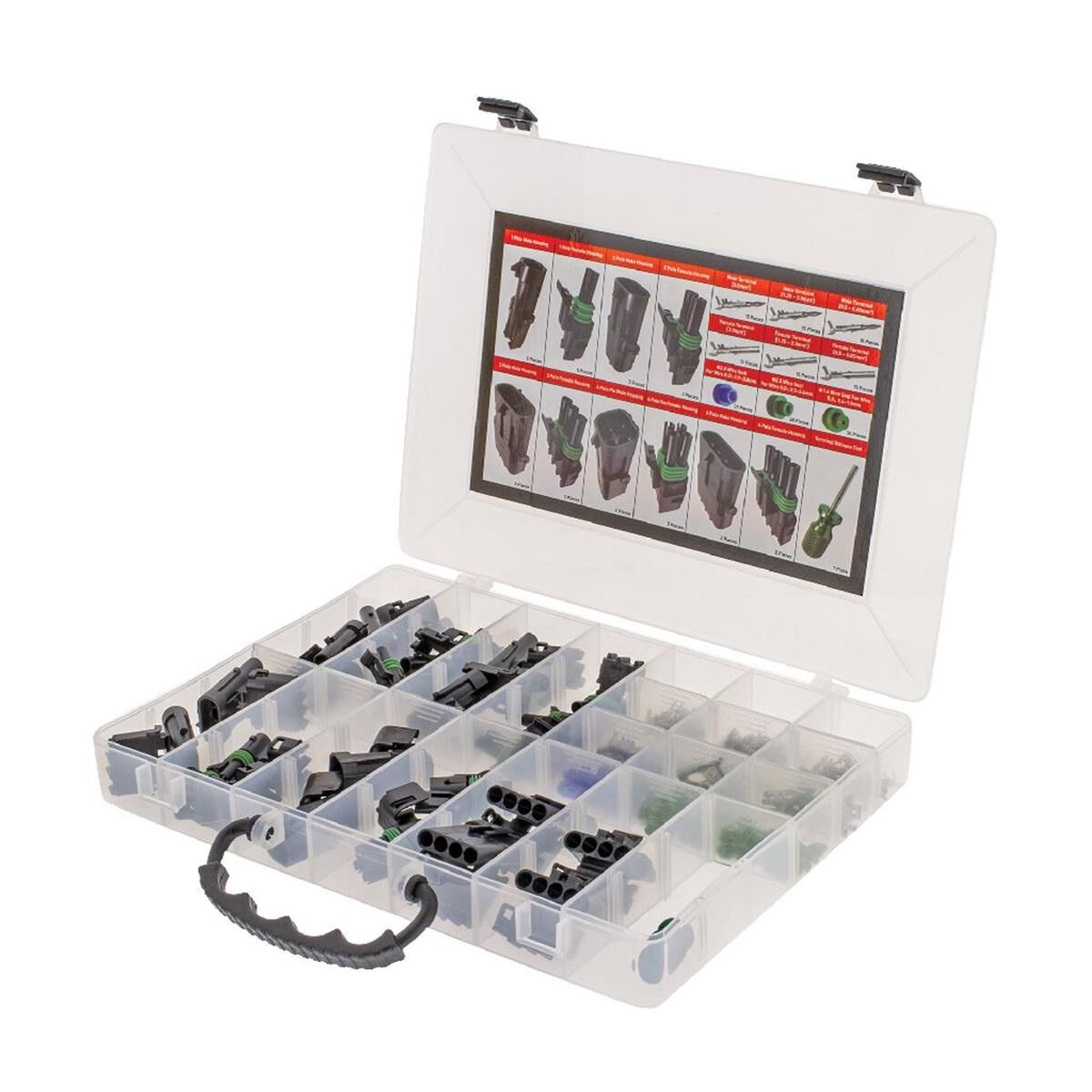 209PCE WEATHER PACK CONNECTOR ASSORTMENT KIT - CONNECTORS CRIMP TERMINALS, , scaau_hi-res