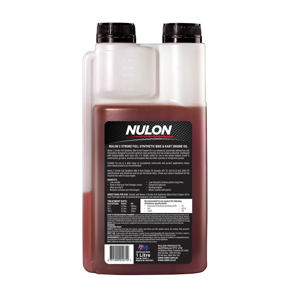 1L NULON MOTORCYCLE FULL SYN KART & BIKE 2T CHAMBER, , scaau_hi-res