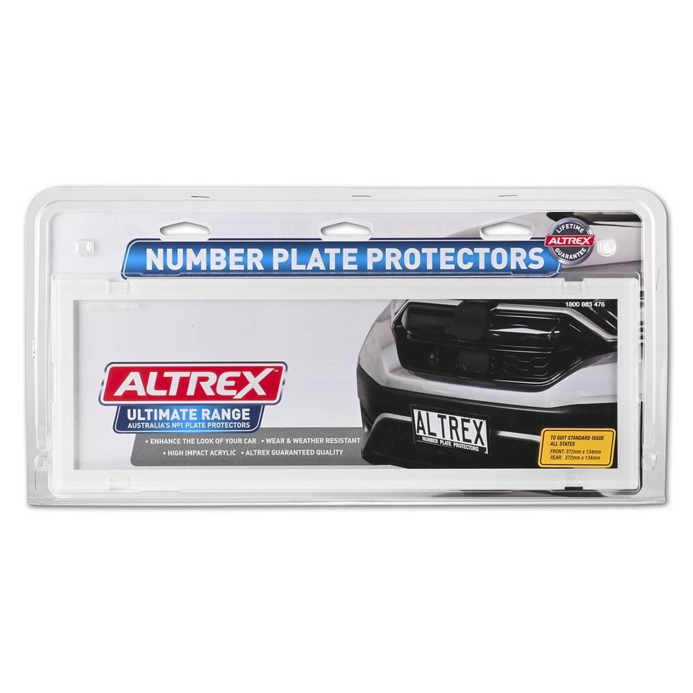 Altrex Auto Altrex Ultimate 6 Figure Number Plate Protectors - White without Lines ...