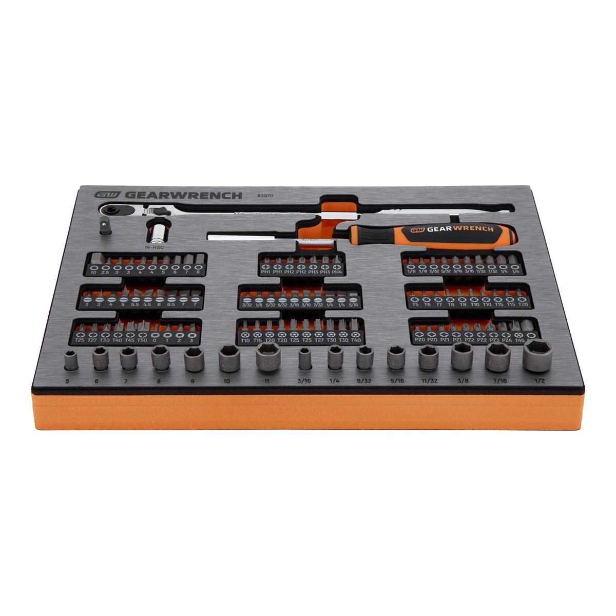 106 PIECE 1/4" DRIVE MICRO BITS EVA TRAY SET, , scaau_hi-res