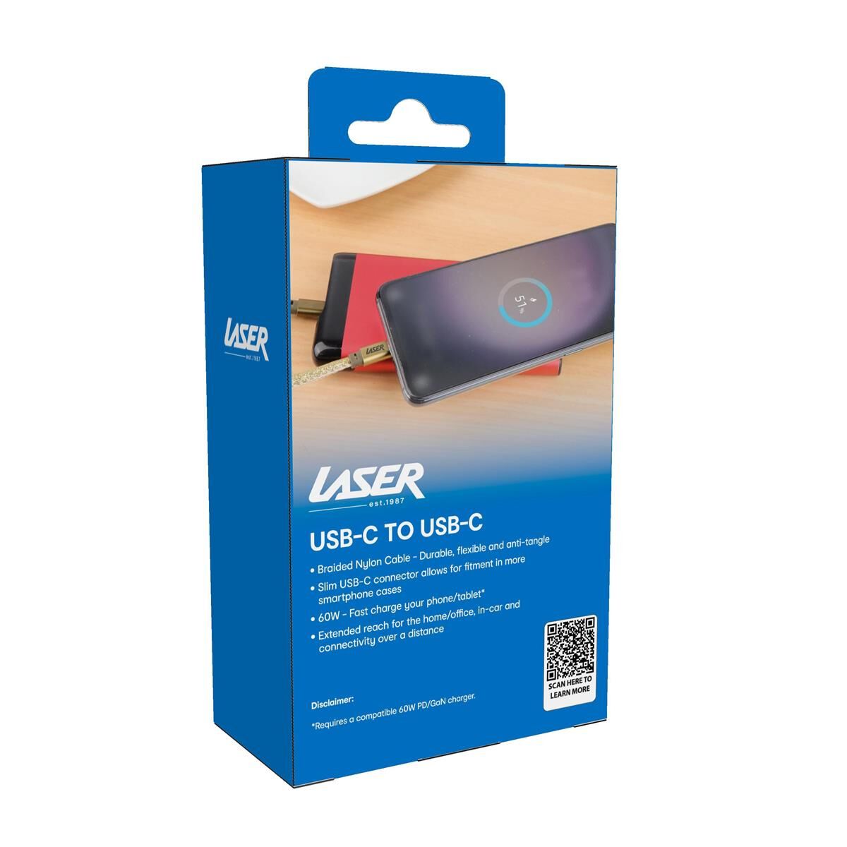 LASER USB-C TO USB-C CABLE 60W: GOLD/PINK 2 PACK 2M | FAST CHARGE & DURABLE, , scaau_hi-res