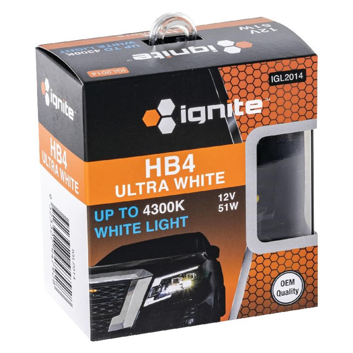 PKT2 HB4 4300K HALOGEN GLOBES12V 51W P22d BASE TWIN BOX, , scaau_hi-res