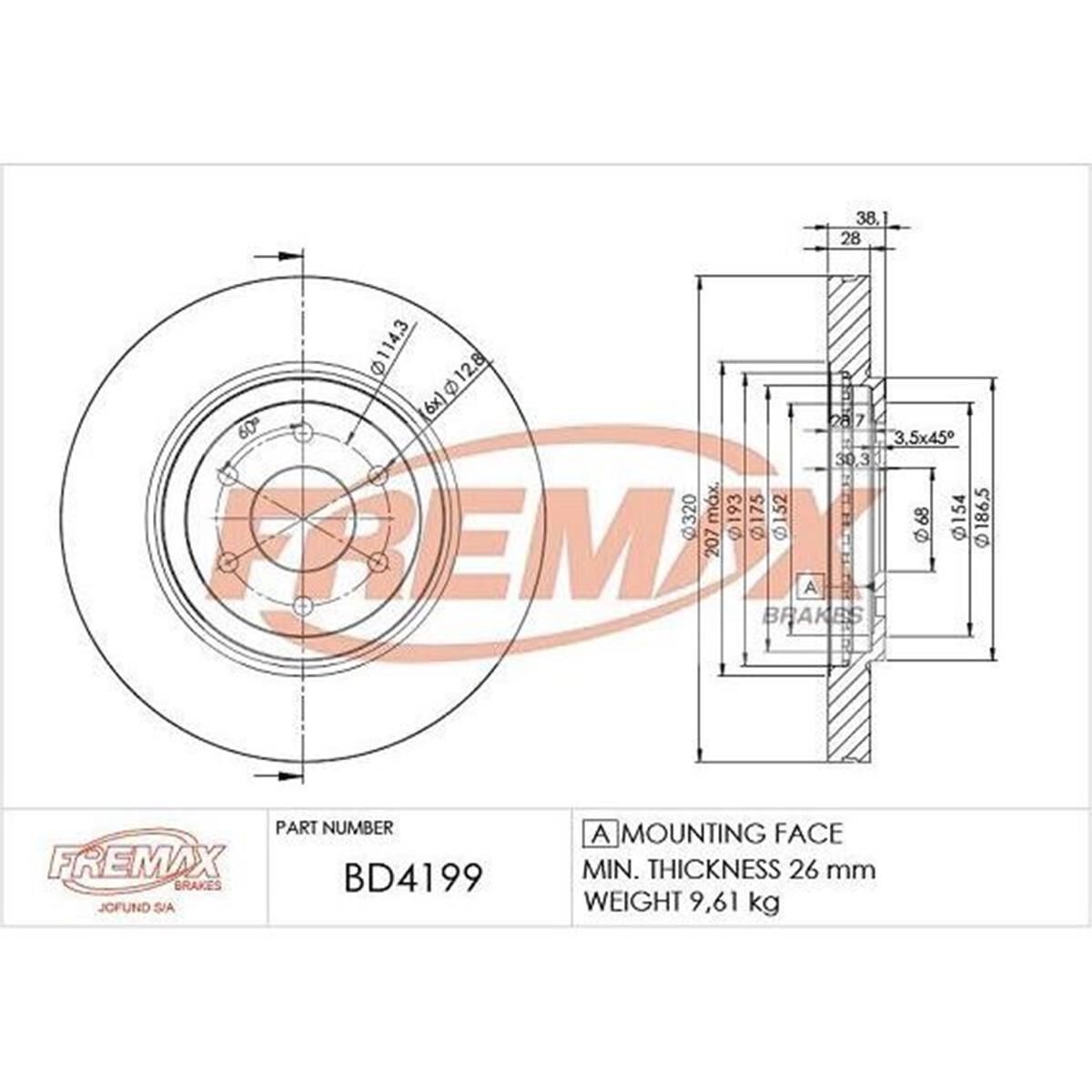 FREMAX+PRO-LINE BRAKE BUNDLENAVARA (D40) 2.5L 2005-15 320MM*53MM HEIGHT FRONT, , scaau_hi-res