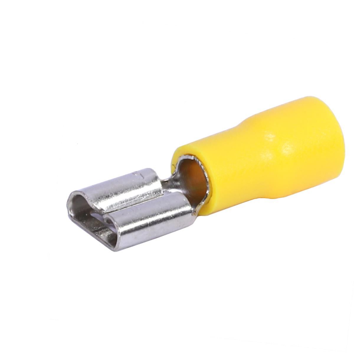 7.4MM FEMALE SPADE TERMINAL YELLOW - 100PCS, , scaau_hi-res
