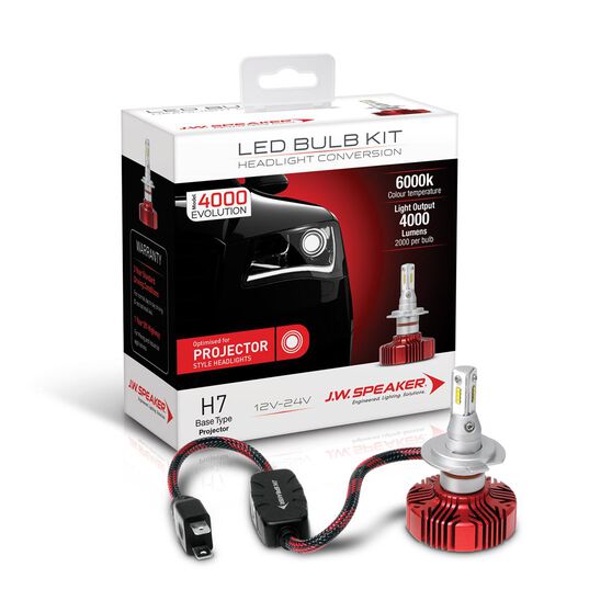 LED H7 Headlight Kit 12-24V 6000K Projector, , scaau_hi-res