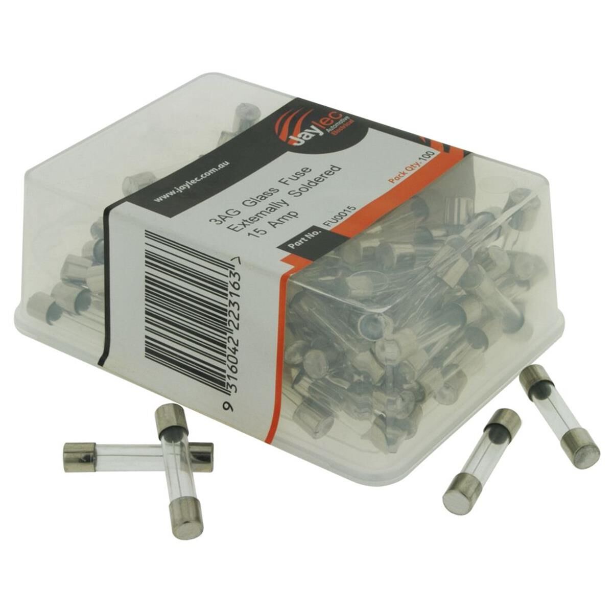 PKT 100 3AG GLASS FUSE 15AMP, , scaau_hi-res