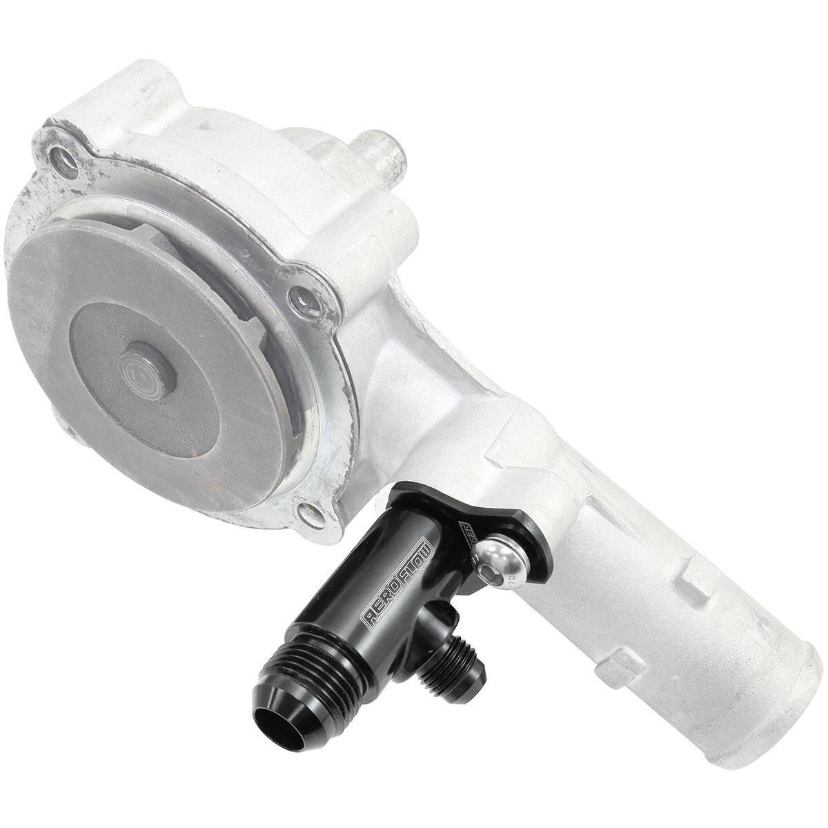 FORD BARRA WATER PUMP TEE PRESIN ADAPTER FITTING -10AN -6AN, , scaau_hi-res