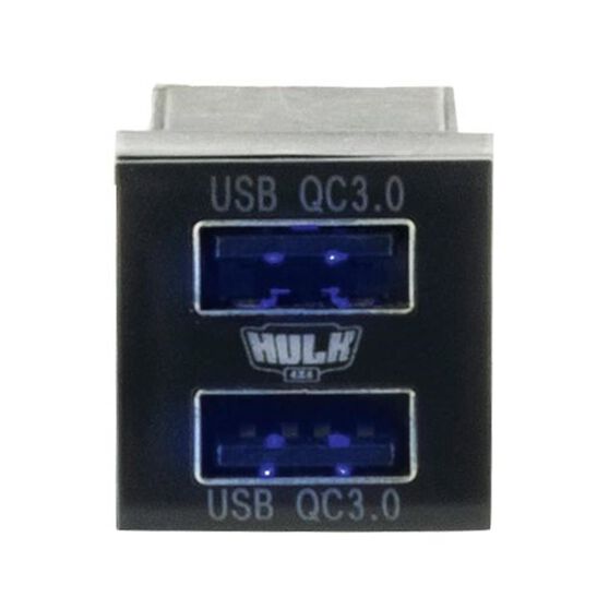 DUAL USB SOCKET QC3 OE RPL T/S NEW TOYOTA SQUARE BLUE LED, , scaau_hi-res
