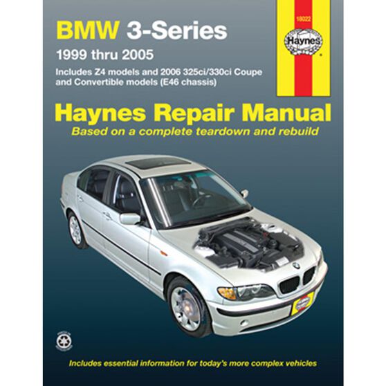 BMW 3-SERIES AND Z4 HAYNES REPAIR MANUAL FOR 1999 THRU 2005. INCLUDES 2006 325CI/330CI COUPE AND CONVERTIBLE MODELS. (DOES NOT INCLUDE THE 318TI, 323IS, 328IS, Z3, OR INFORMATION SPECIFIC TO M3 MODELS OR ALL-WHEEL DRIVE MODELS), , scaau_hi-res