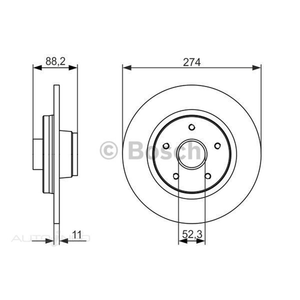 Bosch Disc Brake Rotor Single, BD1530 Supercheap Auto