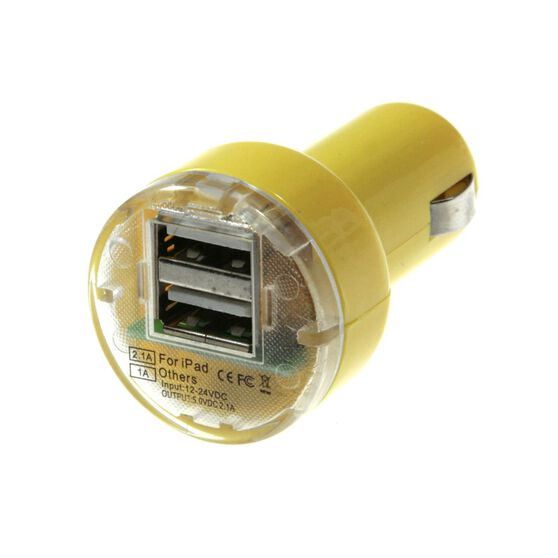 DUAL USB PORT CHARGER YELLOW, , scaau_hi-res