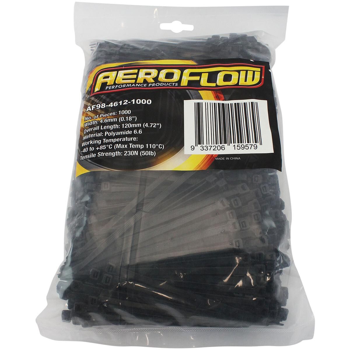 CABLE TIES 4.6MM X 120MM 1000 PACK BLACK ZIP TIE PA66, , scaau_hi-res