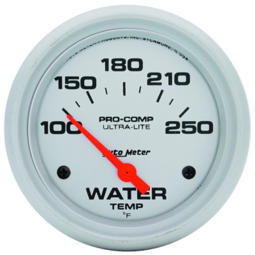 Autometer Ultra Lite Water Temperature Gauge Electric 100 250 F, 2