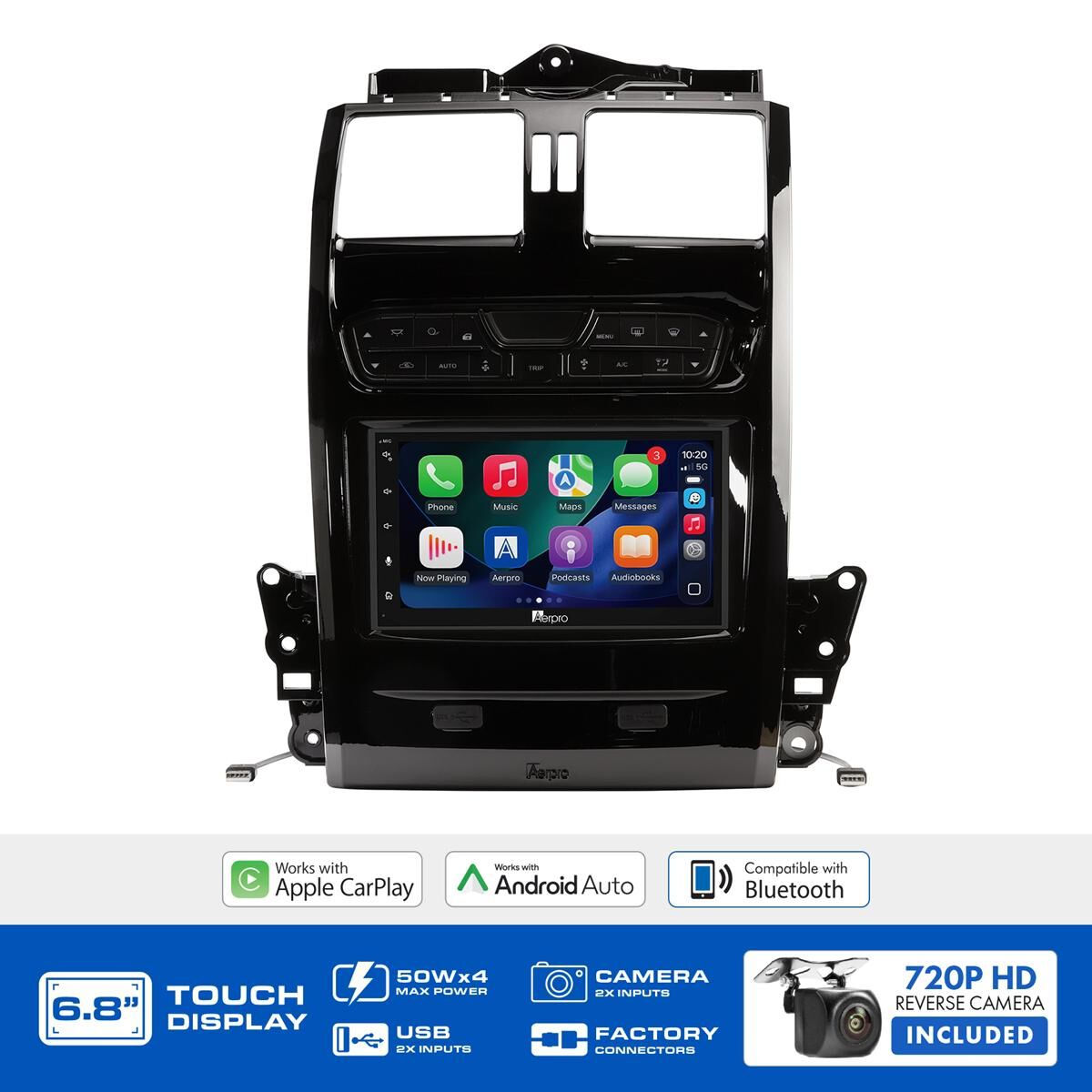 AERPRO 6.8" MULTIMEDIA RECEIVER HEAD UNIT KIT TO SUIT FORD FALCON BA-BF & TERRITORY SX-SY &ndash; AX9750PB, , scaau_hi-res