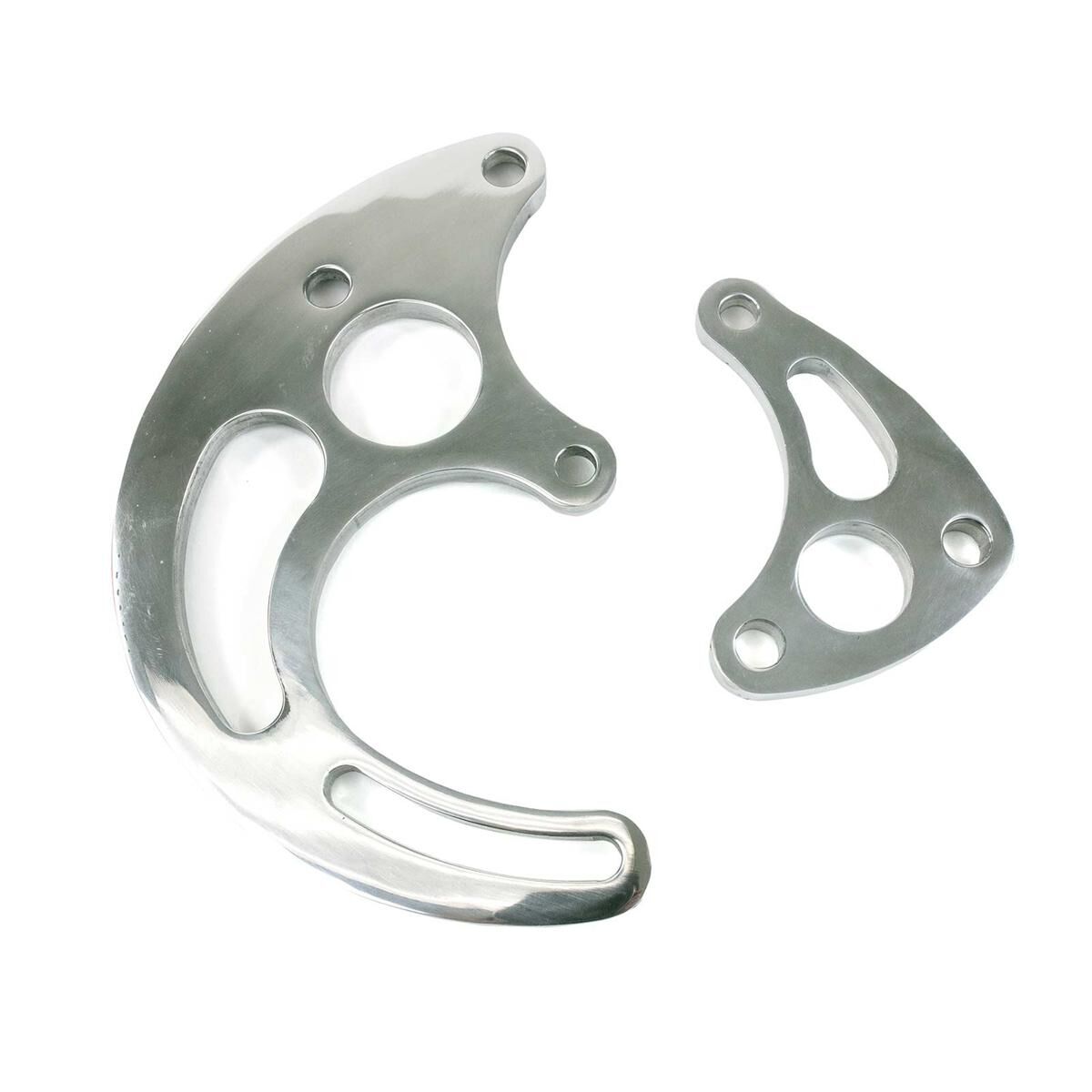 ALUMINUM POWER STEERING PUMP BRACKET KIT - CHEVY BB LONG WATER PUMP POLISHED, , scaau_hi-res