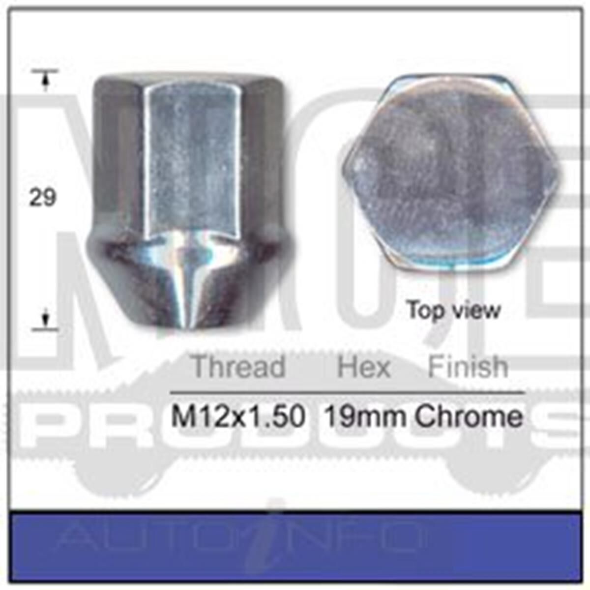 Nice Wheel Nut Chrome B329