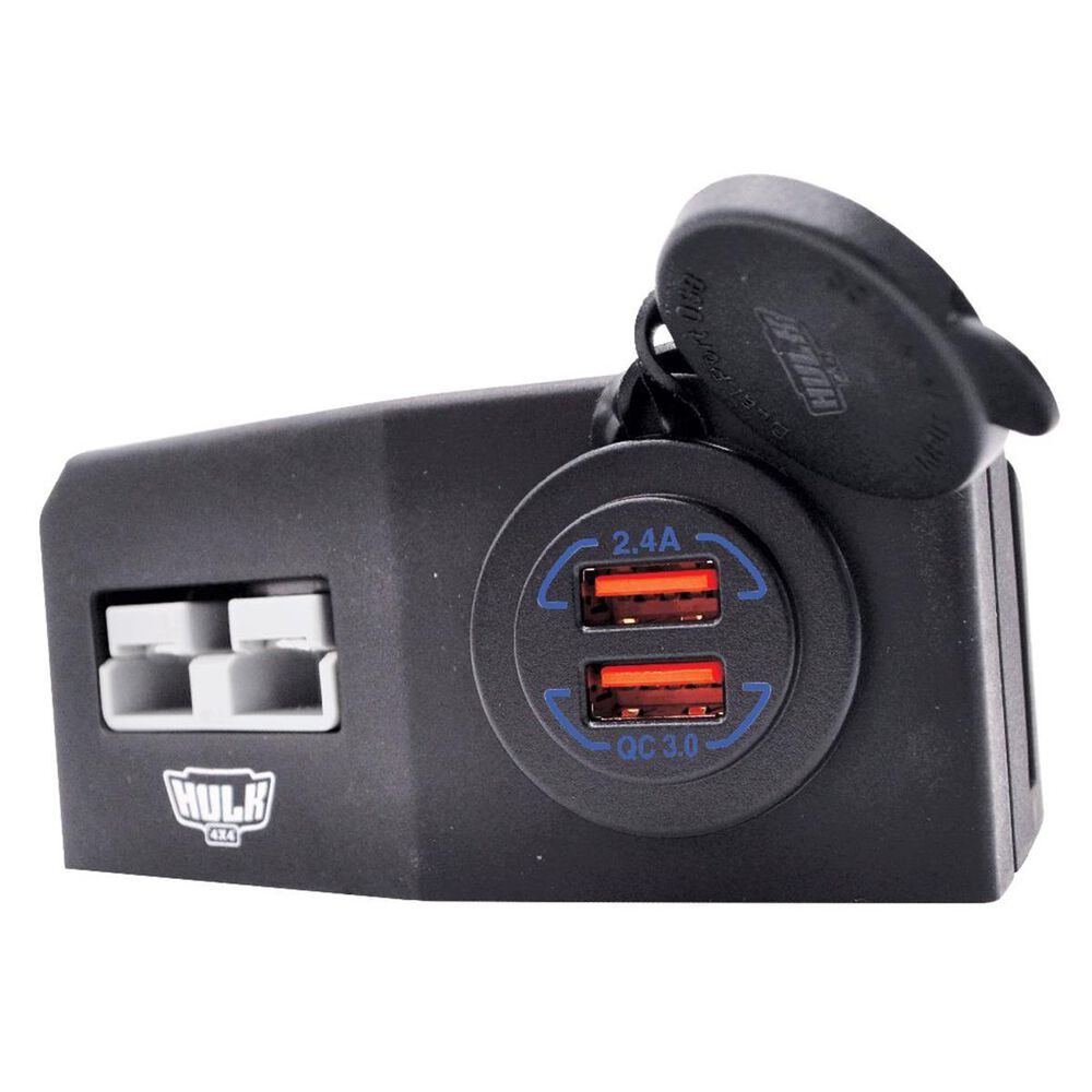 Hulk 4x4 Double Surface Mount Housing 50Amp Anderson Style Plug & Usb