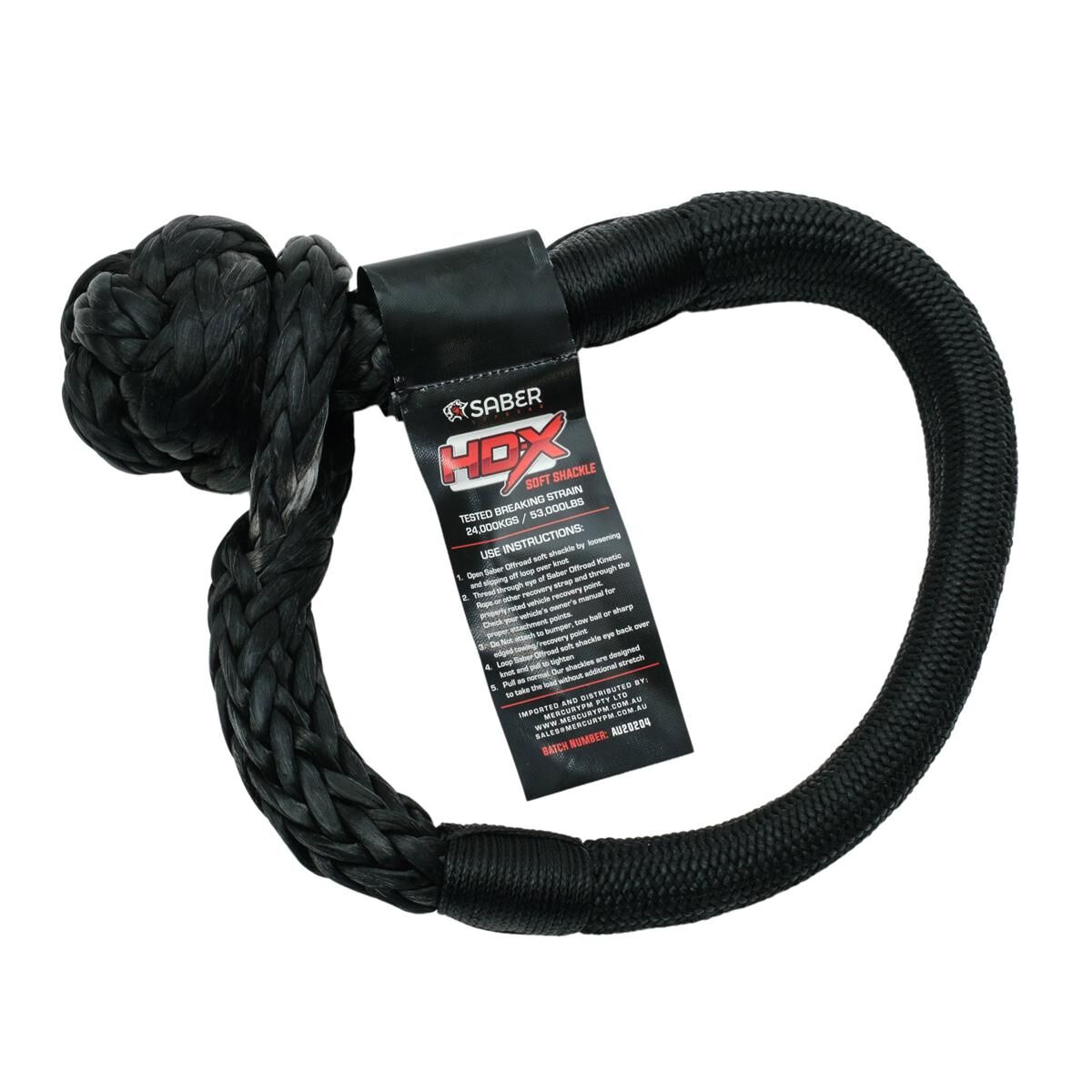 SABERPRO 24,000KG HDX SOFT SHACKLE WITH TECHNORA BINDING, , scaau_hi-res