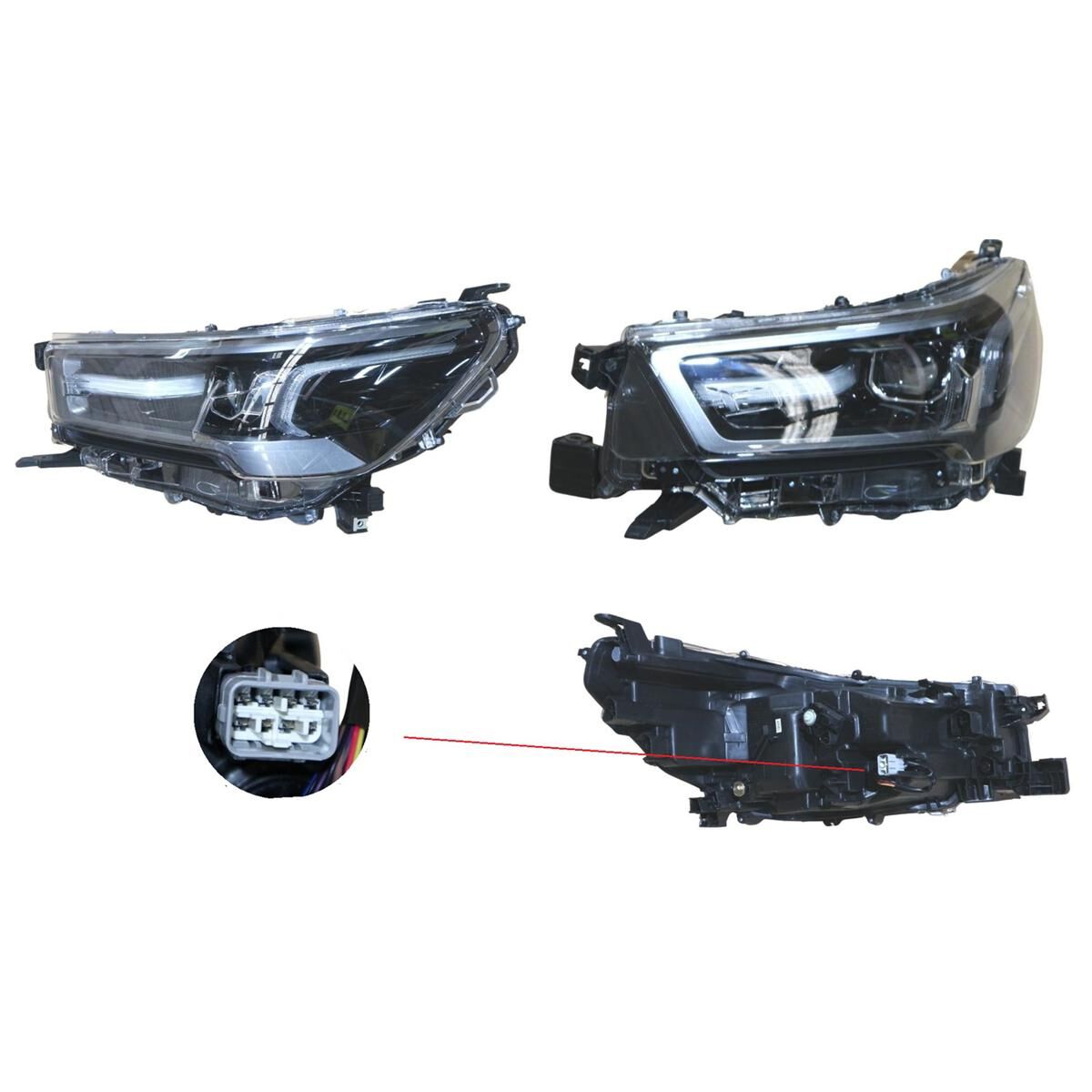 HILUX (2WD/4WD) 5/20- HEADLIGHT (DARK GREY SOURROUND) (LED) (+AUTO LEVELLING MOTOR) (ROGUE,RUGGED-X,SR5, SR5 HI-RIDER ,GR SPORT) (L), , scaau_hi-res