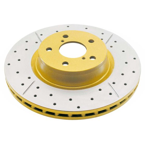 Street Gold Cross-drilled/slotted  KP [ Ford 96->EL F ] ABS HUB TYPE, , scaau_hi-res