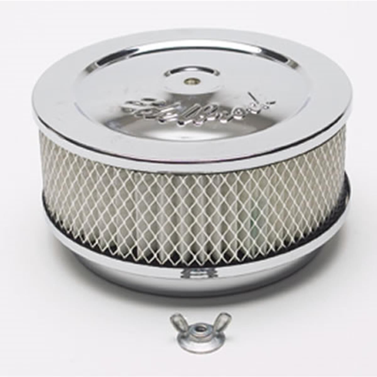 CHROME AIR CLEANER 6 X 2 5-1/8 NECK,WITH LOGO, , scaau_hi-res