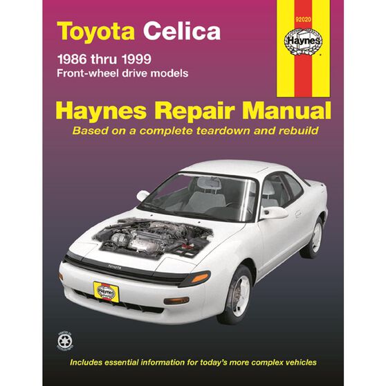TOYOTA CELICA HAYNES REPAIR MANUAL COVERING ALL 1986 THRU 1999 FWD MODELS (EXCLUDES SUPRA AND 4WD ALL-TRAC MODELS), , scaau_hi-res